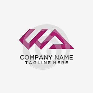 Letter WA logo design