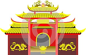 Confucianism Temple Worship Building Vector photo