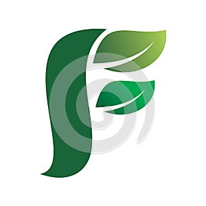 Initial letter f nature leaf logo design