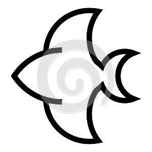 line art fish icon vector