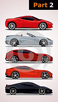 Vector set of car models photo