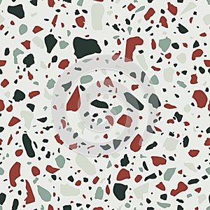 Terrazzo flooring. Granito tiles of recycled glass, natural stone, quartz, marble chips, cement and concrete. Vector photo