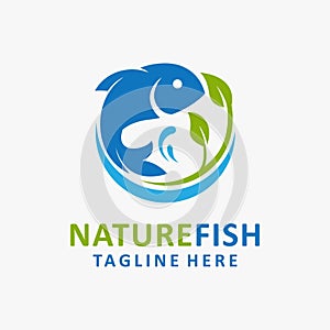 Nature fish logo design
