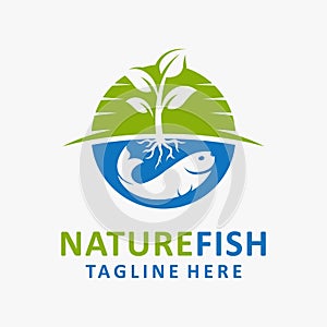 Nature fish logo design