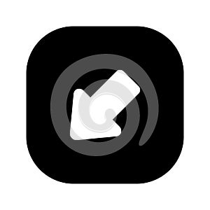 Down Left Arrow 1 Solid Style Icon