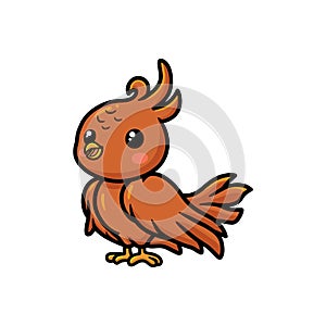 Cute little phoenix cartoon posing