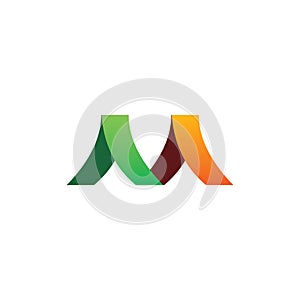 Full color initial m letter logo design