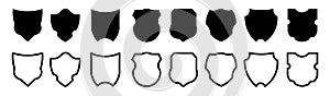Shield icon set in Badge quality symbol Vector illustration.