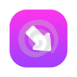 Down Right Arrow 1 Gradient Style Icon