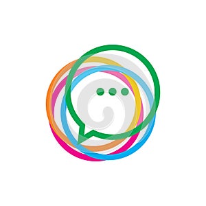 Group line circle chat logo design