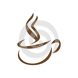 Hot coffee cup logo design