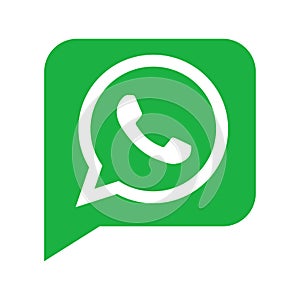 Rounded message whatsapp icon in white background