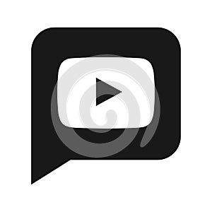 Black message Youtube logo icon