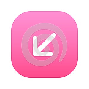 Down Left Arrow 2 Gradient Style Icon