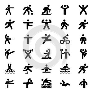 Glyph icons for pictograms.