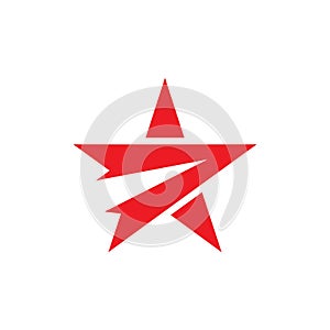 Red star arrow logo design