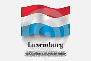 Luxemburg flag waving form on gray background. Vector illustration