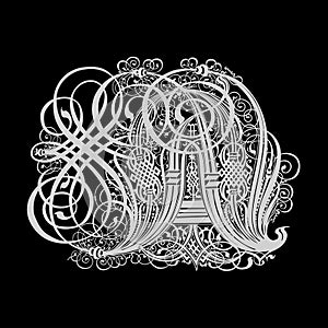 Gothic ornament simulating letter A