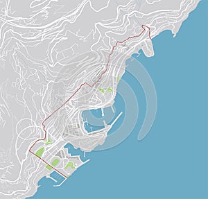 Vector city map of Monaco.