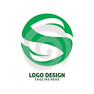 Green circle nature leaf logod esign photo