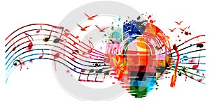 Colorful LP vinyl record disc for live jazz, blues, rock concert events, music festivals and shows, party flyers, banners. Musical