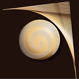Golden ball with 3d efect photo