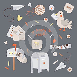 Happy mail postal set