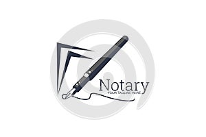 Notary public logo vector illustration.