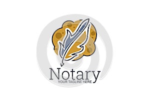 Notary public logo vector illustration.