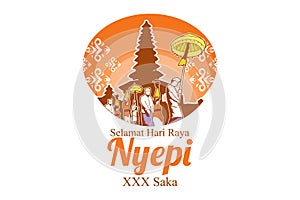 Indonesian translate: Happy Nyepi Day, Vector Illustration.