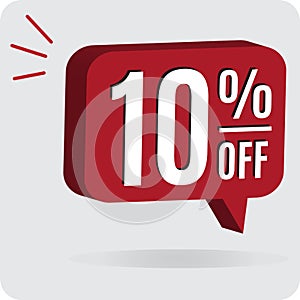 Red 3d banner 10% off