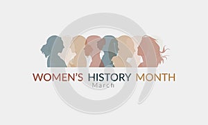 Women\'s History month banner in soft color photo