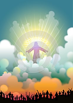 Jesus second coming illustration background photo