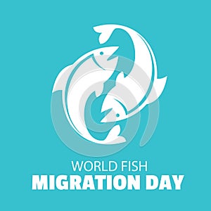 Vector World Fish Migration Day. Templates for backgrounds