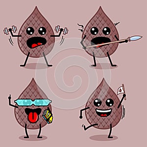 Salak fruit cute mascot vector collection