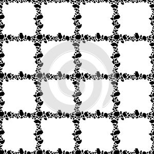 Template for photo frame. A picture frame made of pebbles. Empty stones border background. Vector