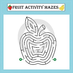 Fruit maze puzzle worksheet vecteur photo