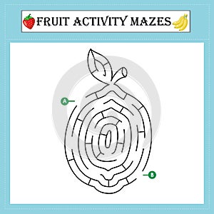 Fruit maze puzzle worksheet vecteur photo