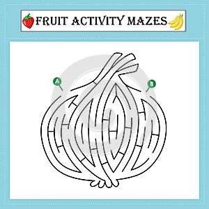 Fruit maze puzzle worksheet vecteur photo