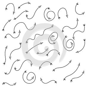 hand drawn black arrow set collection