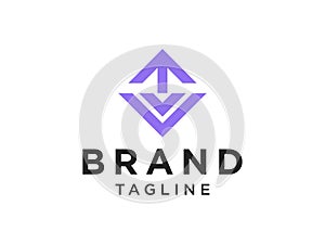 Square Arrow Up Logo. Arrow Out of Box Icon Design Template Element. Flat Vector Illustration.