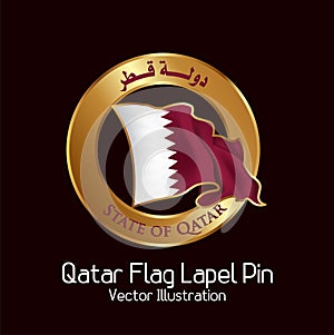 3D Metal flag label Pin Vector illustration