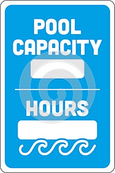 Pool Capacity & Pool Hours Sign | Template for HOAs, Hotels, and Property Management | Vector Signage photo