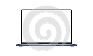 Modern Dark Blue Laptop Mockup With Blank Screen
