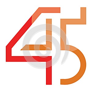 Number combination of 45 logo vector