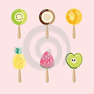 pieces of fruit in the form of ice cream