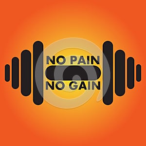 No pain no gain gym logo photo