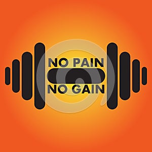 No pain no gain gym logo
