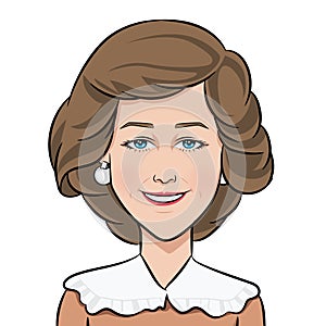 Smiling woman  cute cartoon carracter