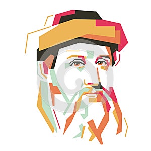 Johannes Gutenberg simple line illustration photo